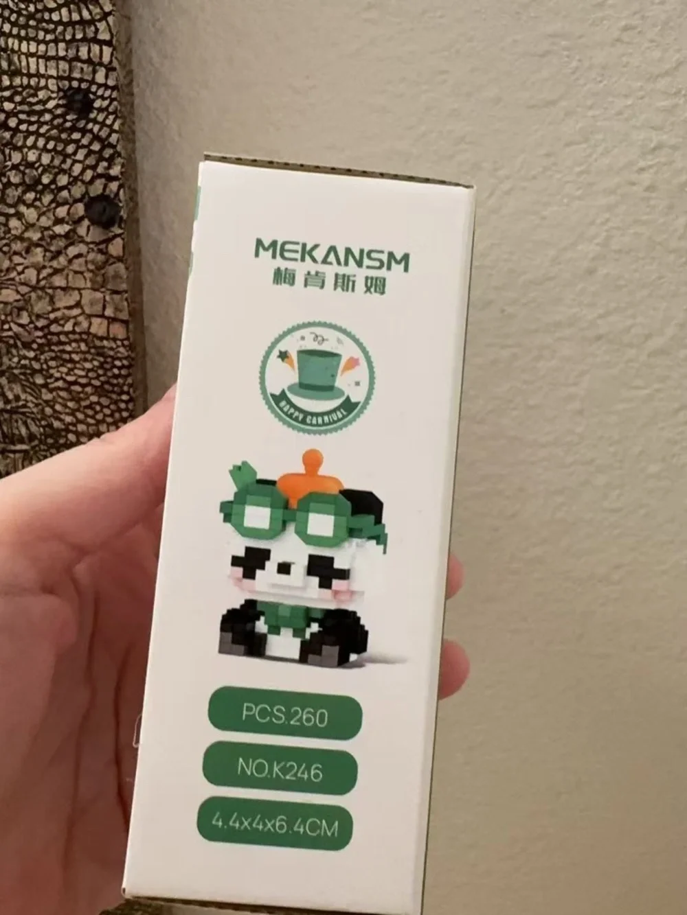 MEKANSM Party Day Glasses Panda Miniature Building Block Set NIB-Green
